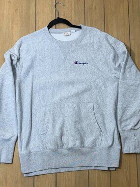 Vintage 80s Champion Reverse Weave Warm Up Crewneck Rochester Red Tag Gray M